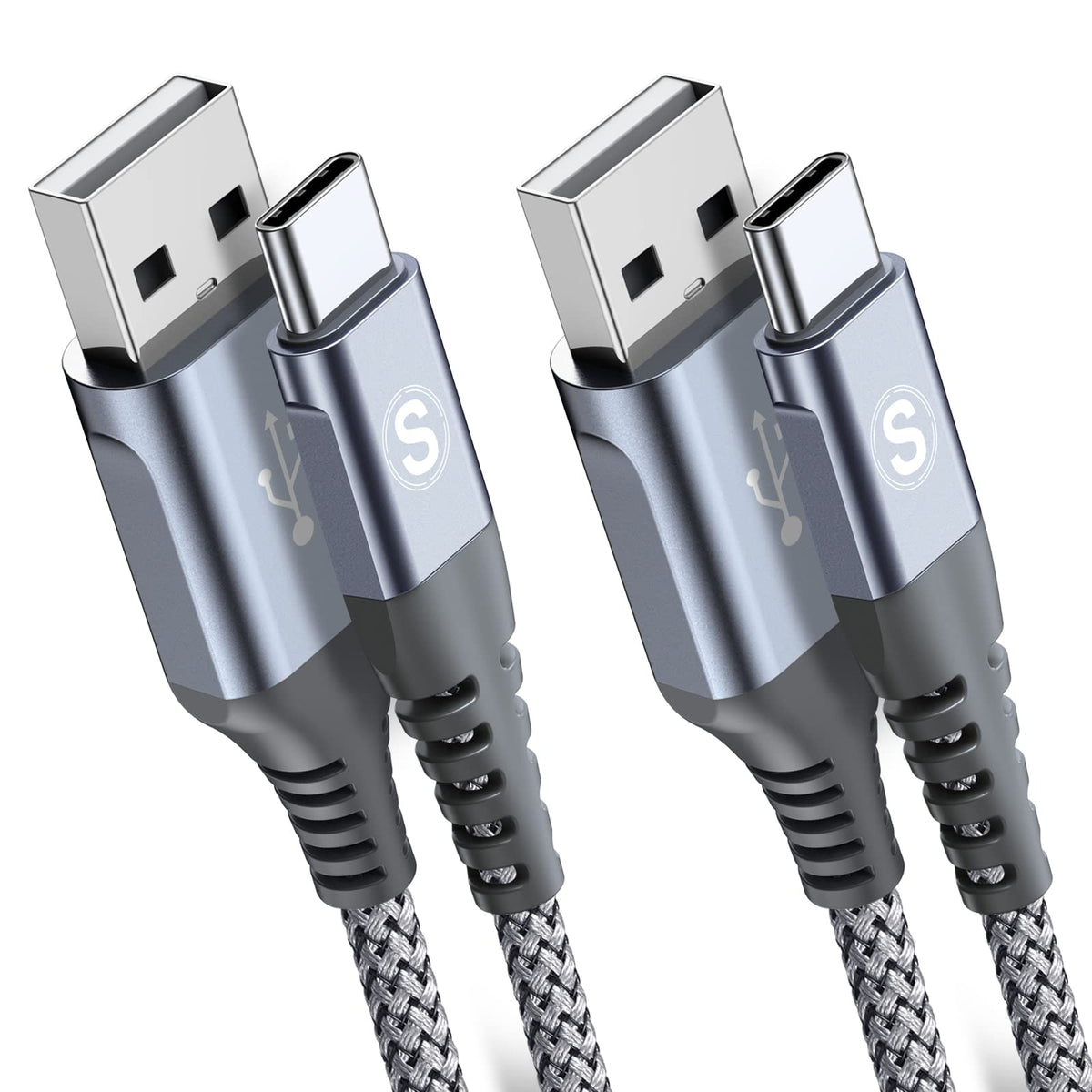 2-Pack 2M USB C Cable 3.1A Fast Car Charger Cable Compatible for iPhone 17 air 16 15 Plus Pro Max, Samsung Flip/Fold 7 6 5 4 3 S26 S25 S24 S10 S20 S21 S22 S23 A16/15/14/13/12 A35/A34 A56/55/54, Pixel