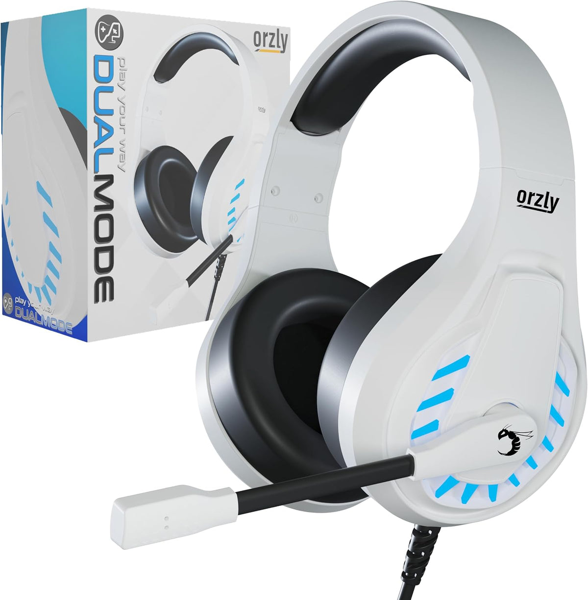Orzly Gaming Headset for PC and Gaming Consoles compatible with PS5, PS4, XBOX SERIES X | S, XBOX ONE, Nintendo Switch & Steam Deck with noise cancelling mic - RXH-30 Siberia Edition