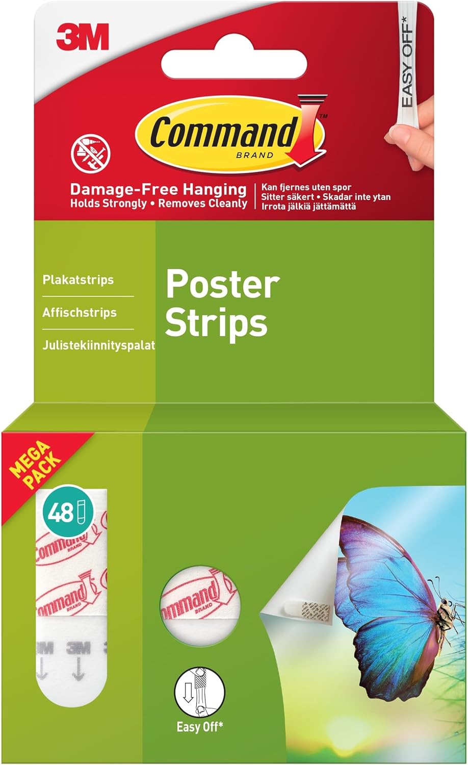 Command Poster Strips, Value Pack, 48 Adhesive Strips, White