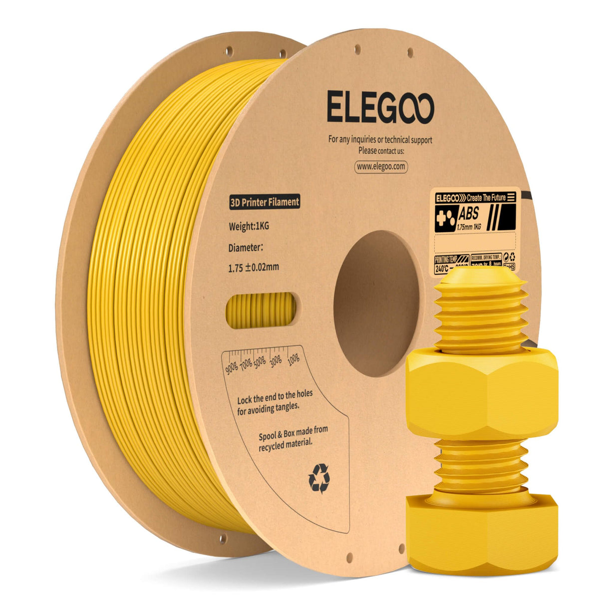 ELEGOO TPU Filament 1.75mm Grey 1KG, 95A Flexible Soft 3D Printing Filament 1KG Spool(2.2lbs) Fits for Most FDM 3D Printers