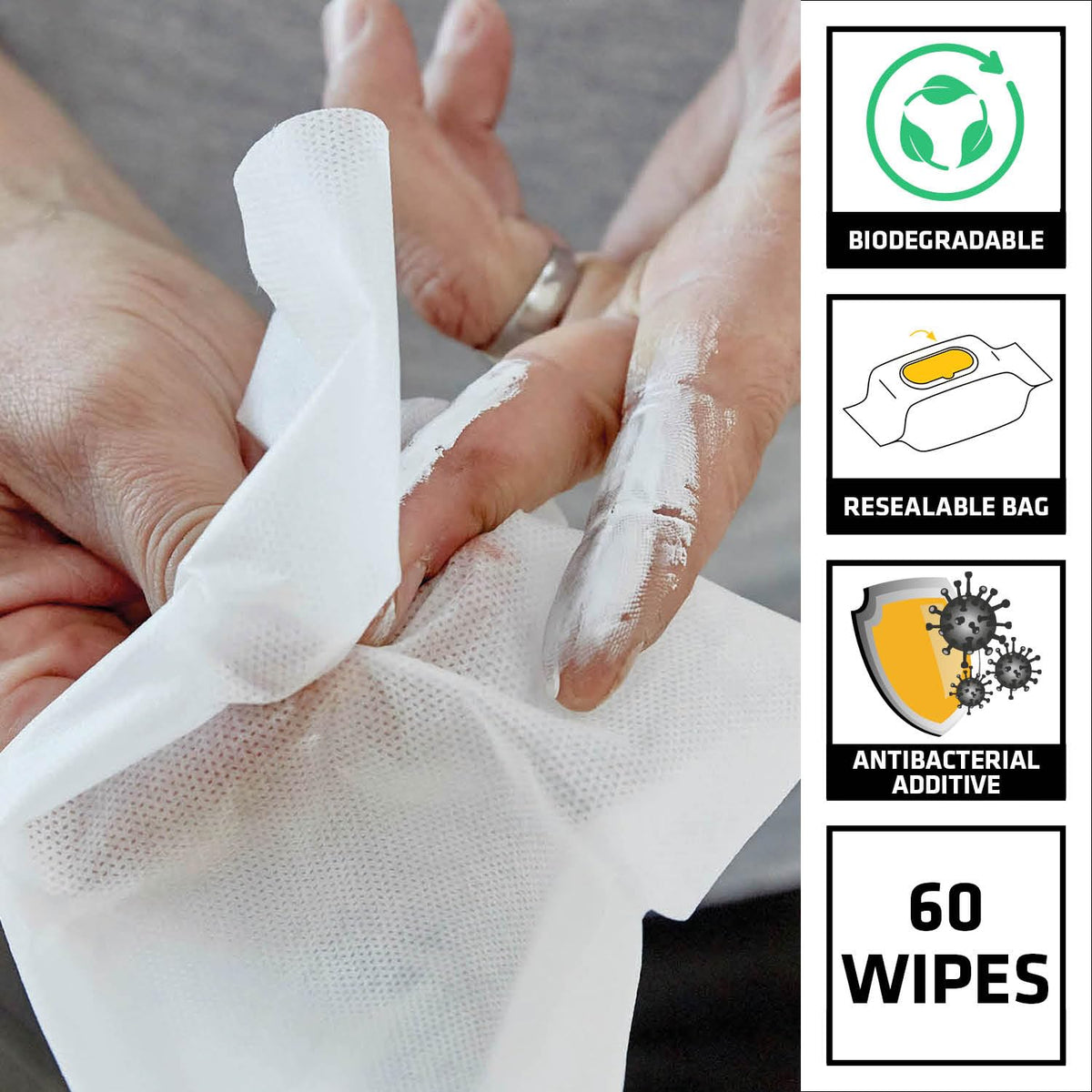 Sika Wonder Wipes Multi-Use Cleaning Wipes For The Building Trade, 100 Pack