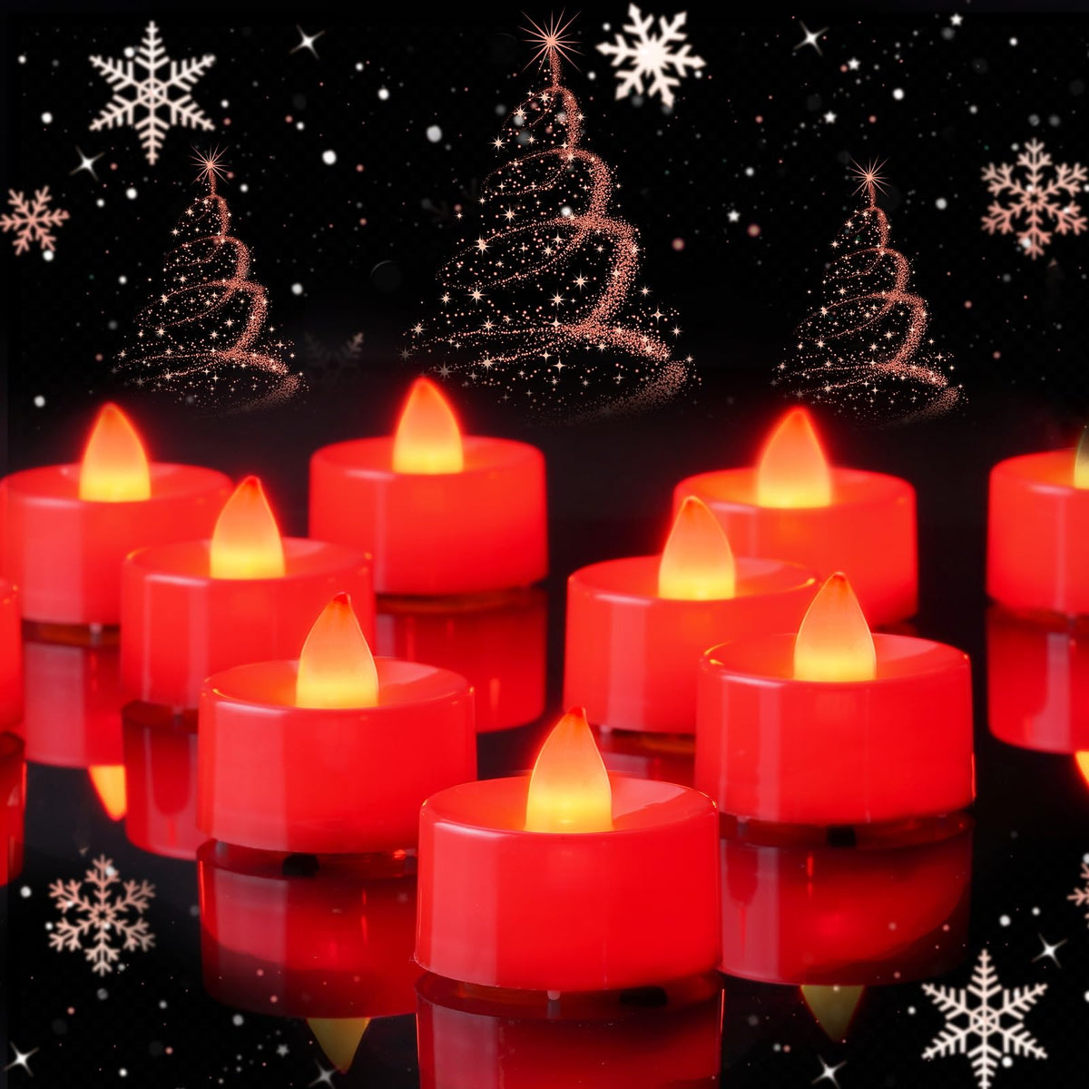 AMAGIC 100 Pack LED Flameless Candle Tea Lights Fake Electric Battery