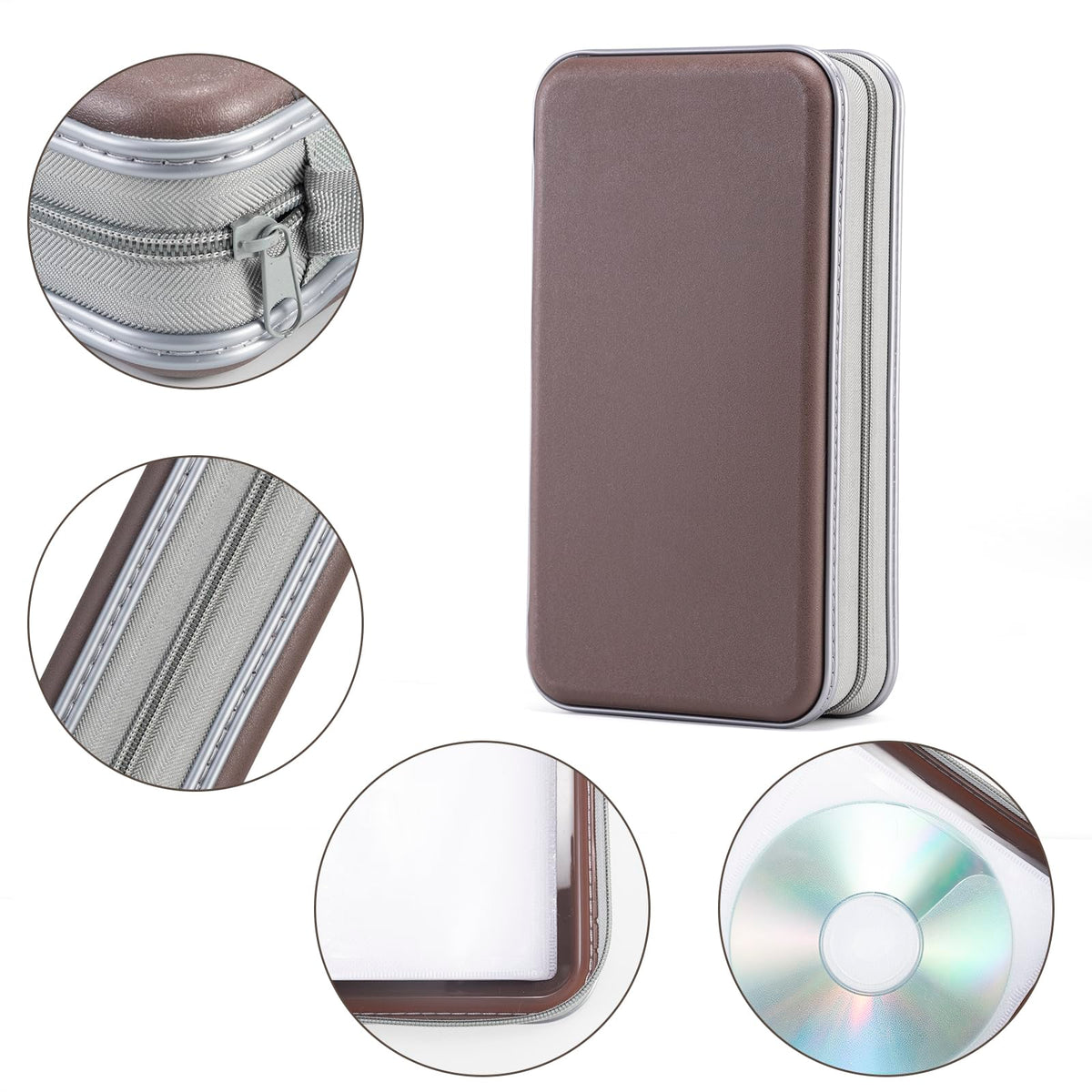 LIOVODE DVD Case, 96 Capacity CD Case Holder Organizer Disc Wallet for Car