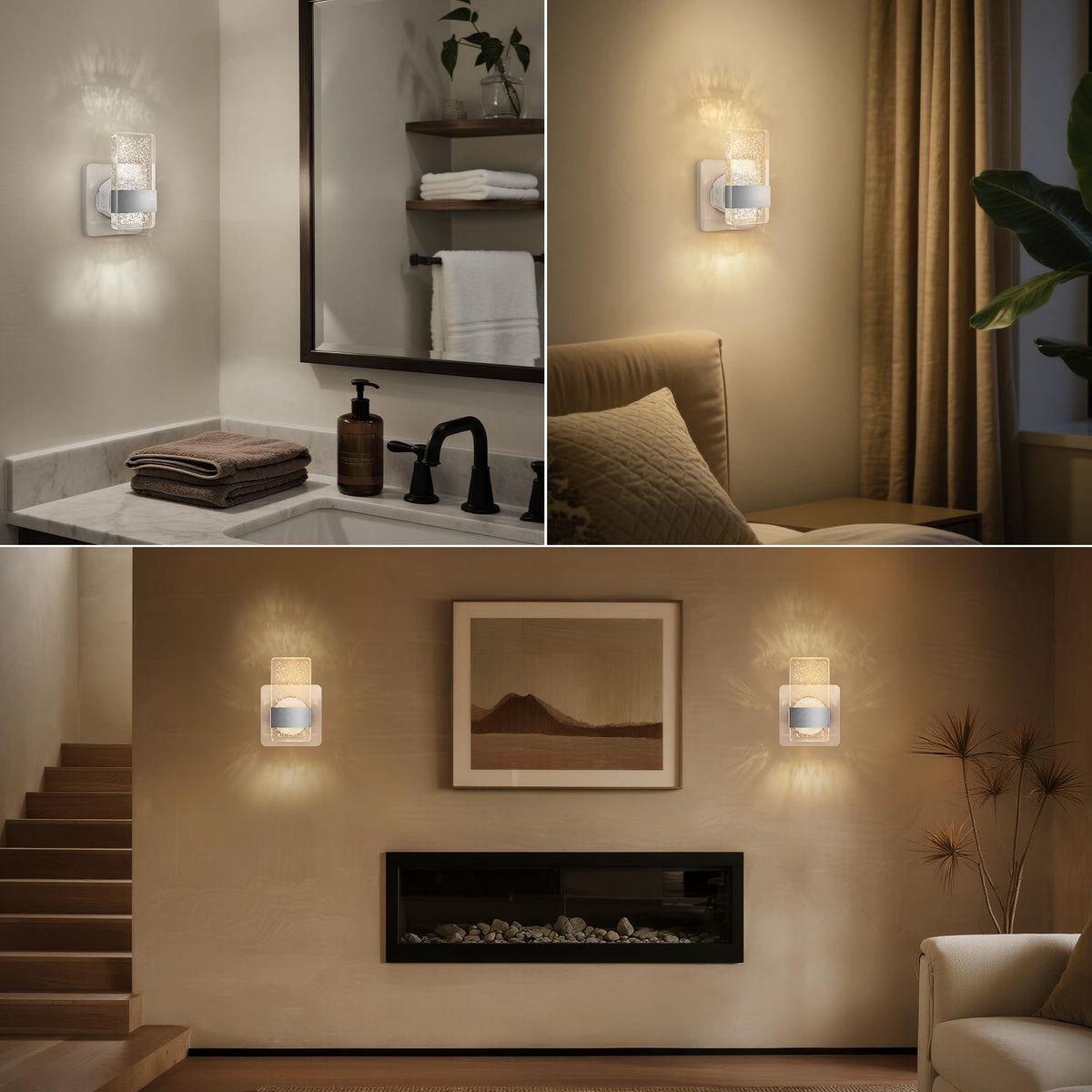 Night Light Plug in Wall with Dusk to Dawn Sensor Modern 2 Pack Gold