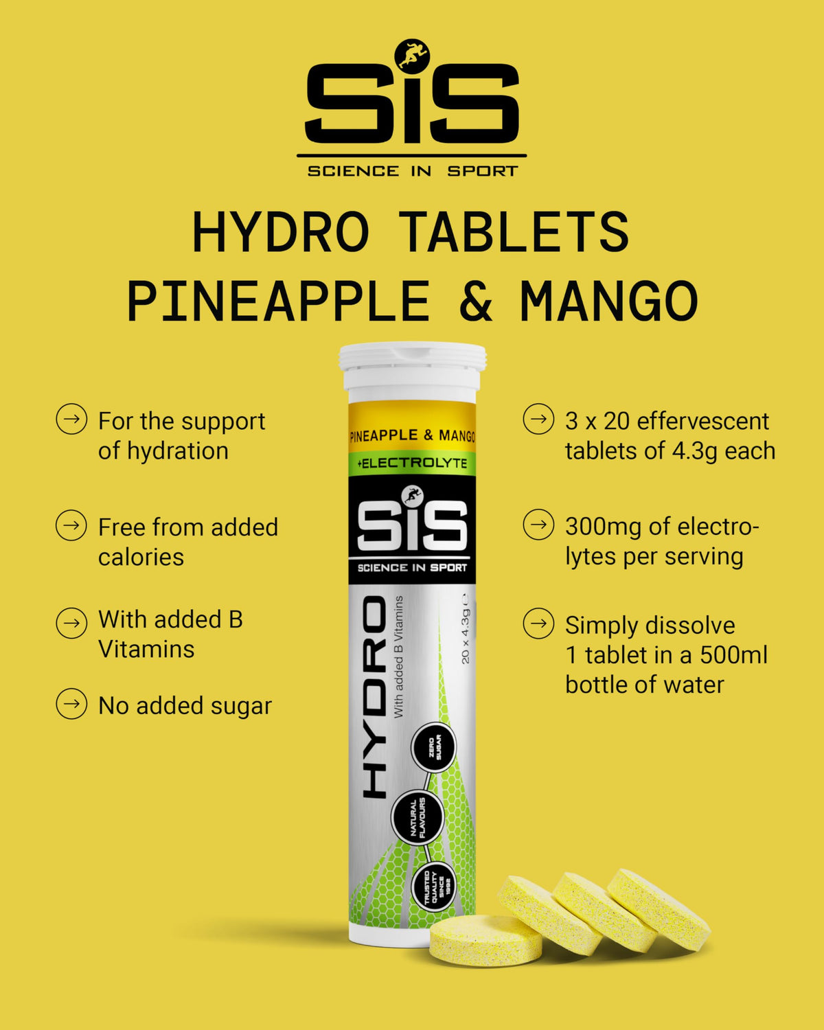 Science in Sport Hydro Electrolyte Tablets, Berry, 20 Tablets