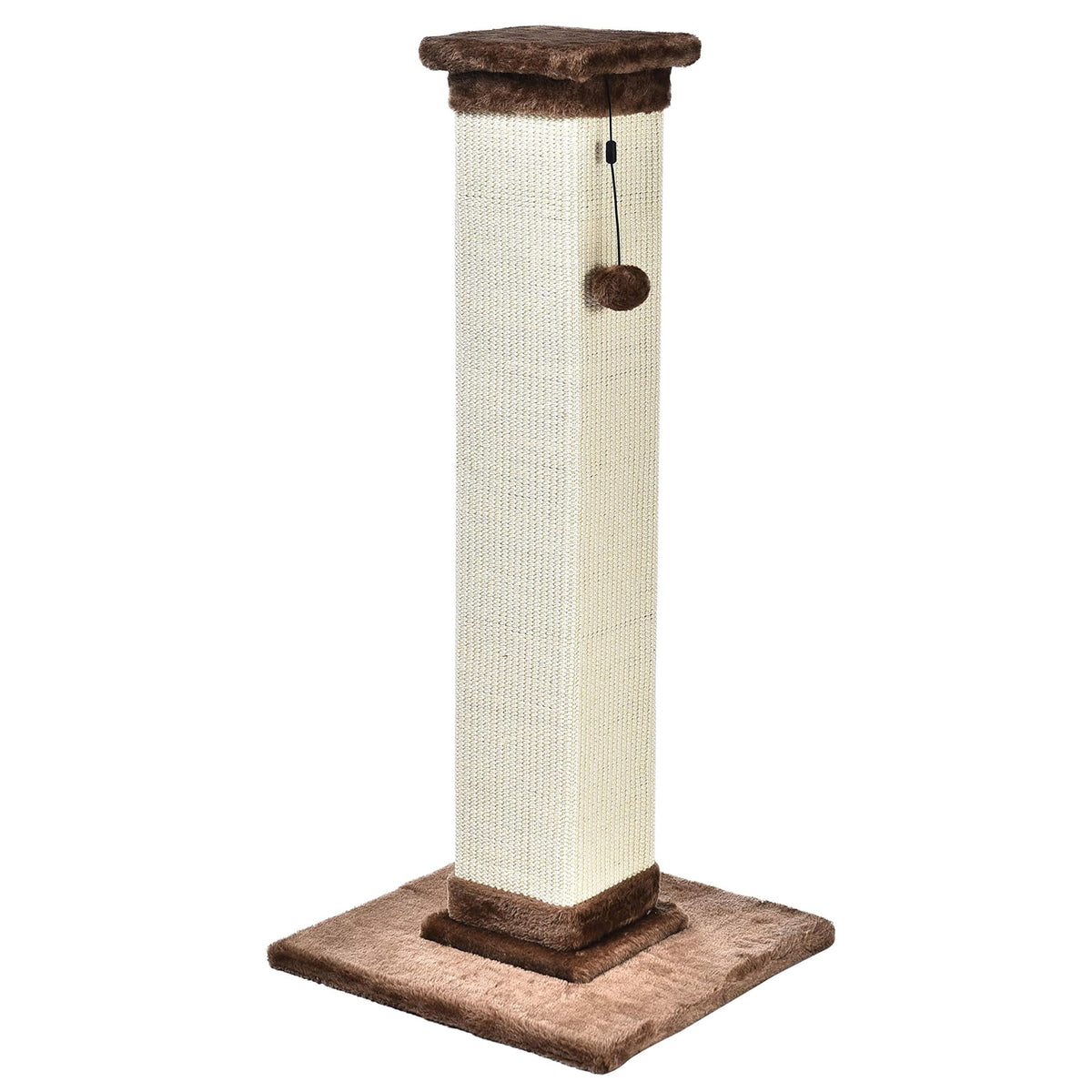 Amazon Basics Cat Scratching Post for Indoor Cats, Standard with Dangling Toy, 80 cm, Grey