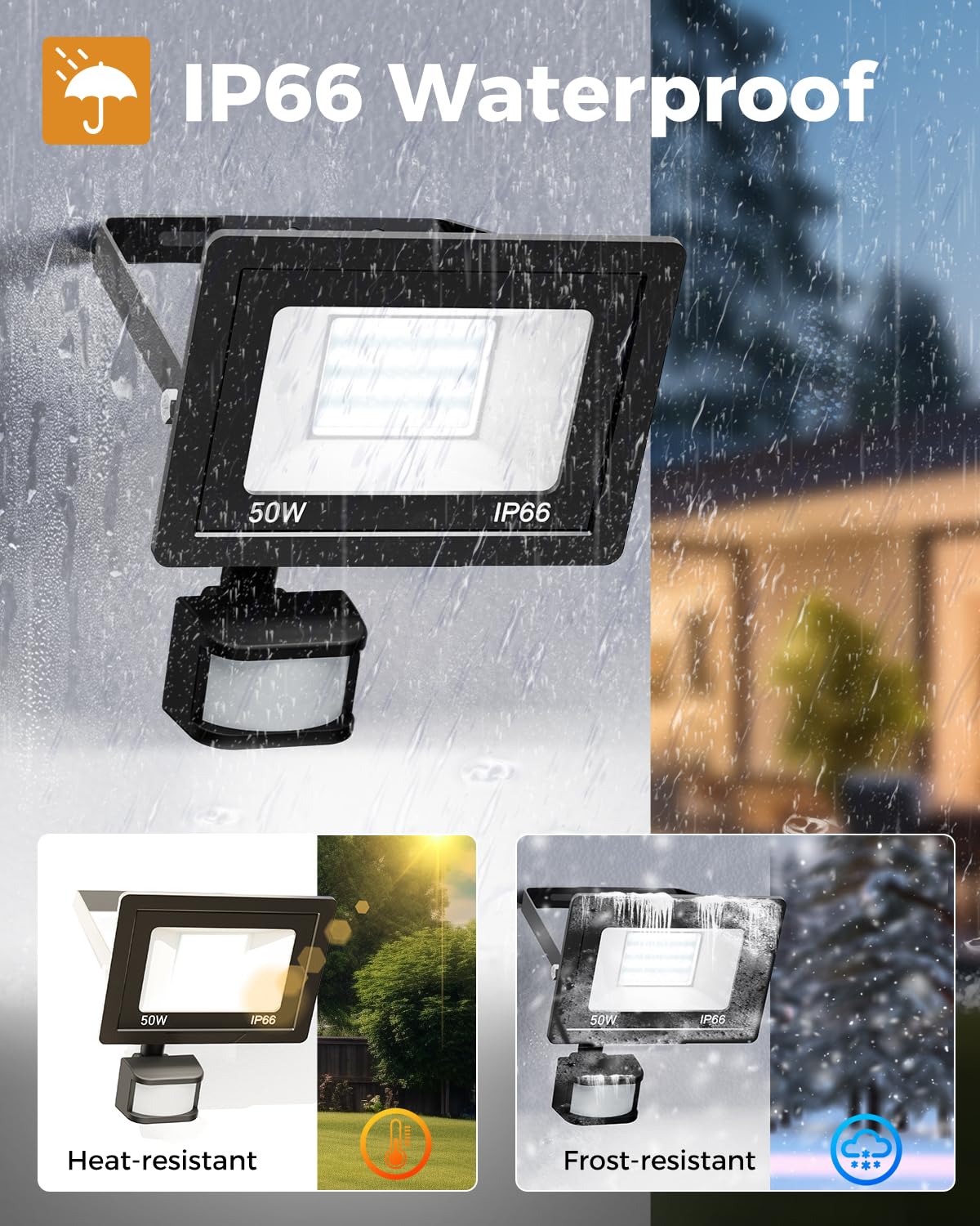 vighep Security Lights Outdoor Motion Sensor, 100W Led Pir Floodlight with Remote Control, 6500K Cold White IP66 Waterproof Outside Wall Light Mains Powered for Garage Backyard Garden Doorway