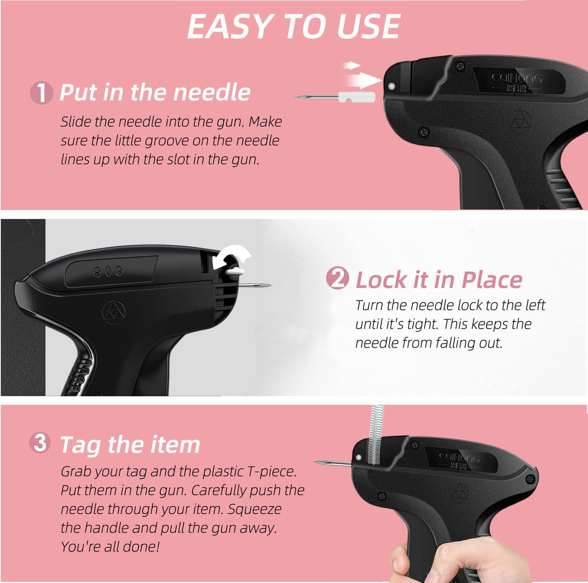 Stitchy Quick Clothing Fixer, Mini Stitch Gun for Clothes, Clothing Stitch Tagging Gun with Case,Stitchy Tool with 6 Needles,1500 Black & 1500 White 5mm Micro Fasteners