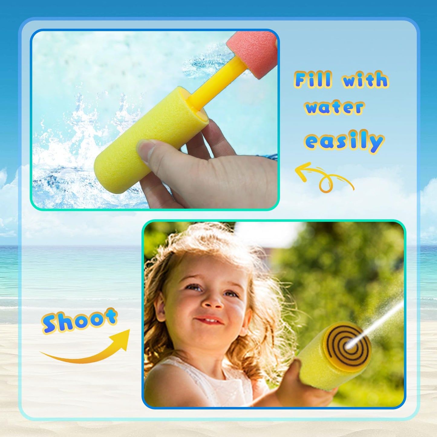 Water Guns Kids, 4 pack Water Pistols for Kids Toddlers Outdoor Pool Beach Toys, for Party Favors Pool Garden Outdoor