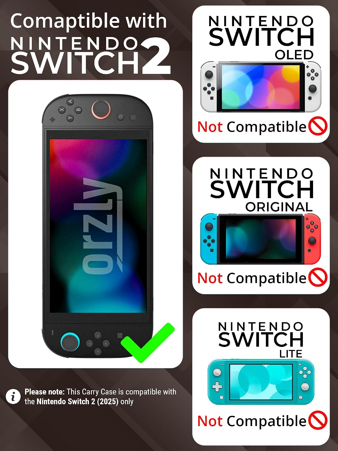Orzly Carry Case for Nintendo Switch Lite Protective Hard Shell Portable Travel Carry Case with Storage for Accessories & Game Cartridges (Red & White)