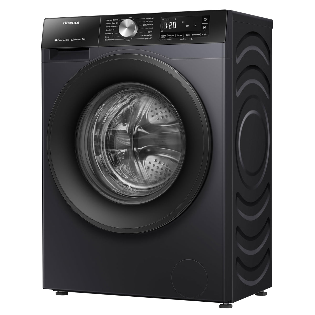 Hisense WF1G7021BW Freestanding 7 KG-Front Load Durable Inverter Washing Machine, Steam Wash-Quick Wash-15 Washing Programs-1200 RPM-White-Energy Rating B