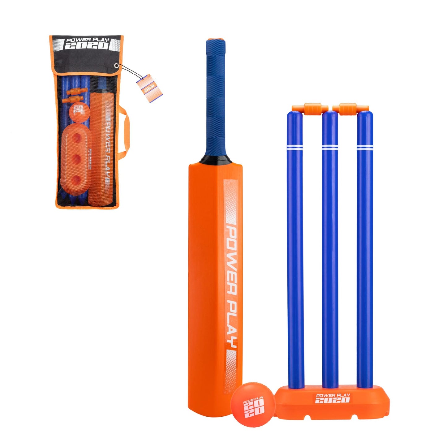 Powerplay Plastic Cricket Set Size 1 for Kids, Lightweight Ball, Stumps & Bat – Fun Outdoor Cricket Set