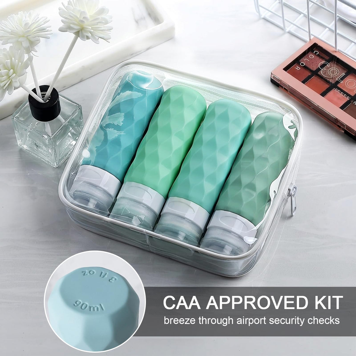Travel Bottles for Toiletries, CAA Approved 11 PCS Travel Bottles Kit