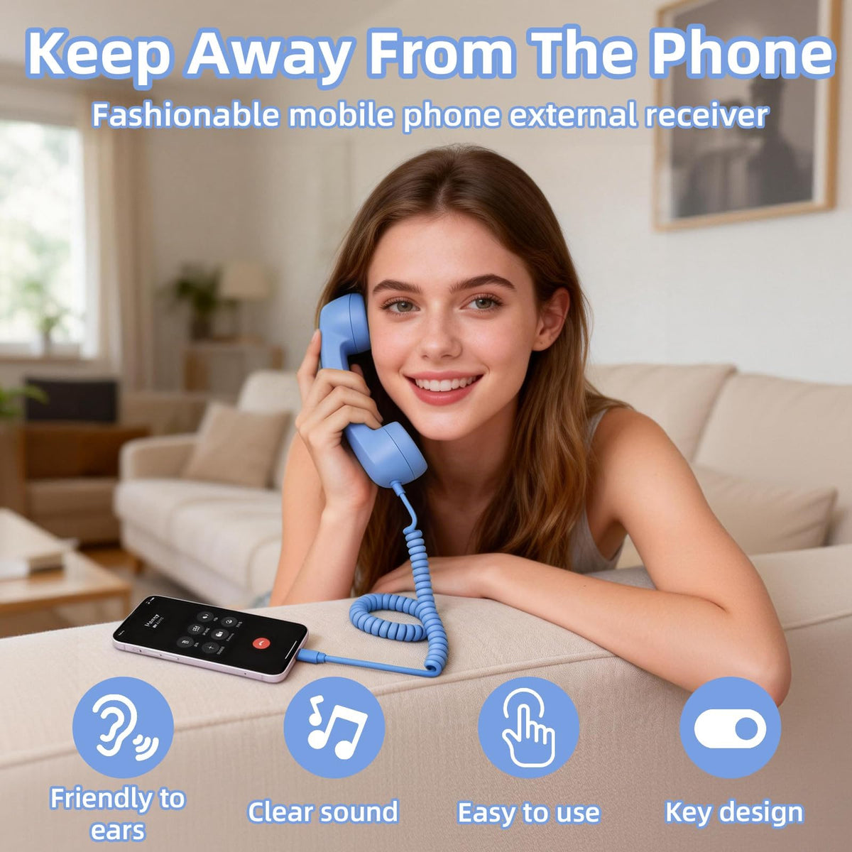 Retro Phone Handset for iPhone & Android, 2026 New Type-C Wired Receiver with Microphone & Speaker (2Pcs(Black and Red))