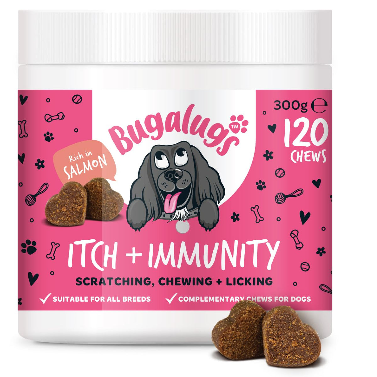 BUGALUGS Itch & Immunity Antiseptic Spray – Helps Soothe Itchy Skin, Paws, Ears - Licking, Scratching - Perfect for Small, Medium & Large Dogs