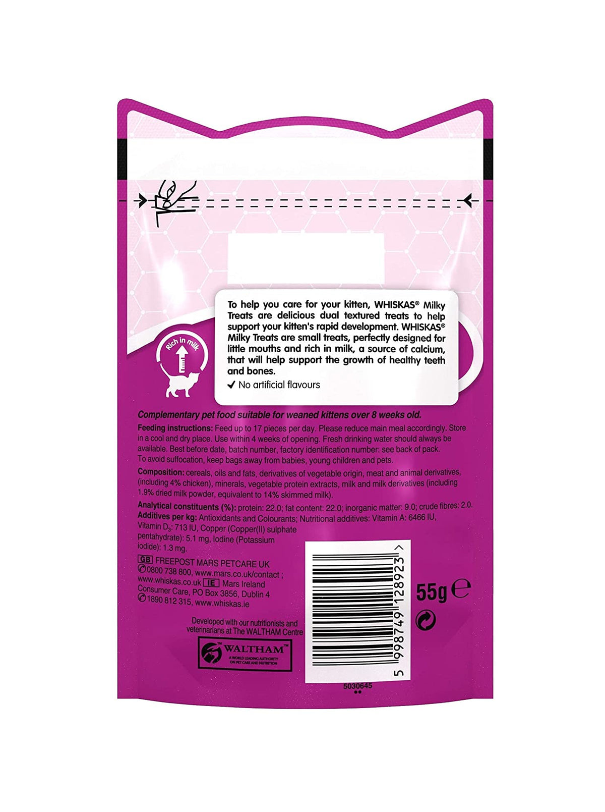 WHISKAS Crunch 100g (Pack of 6) - Tasty Topping Adult Cat Treat Biscuits