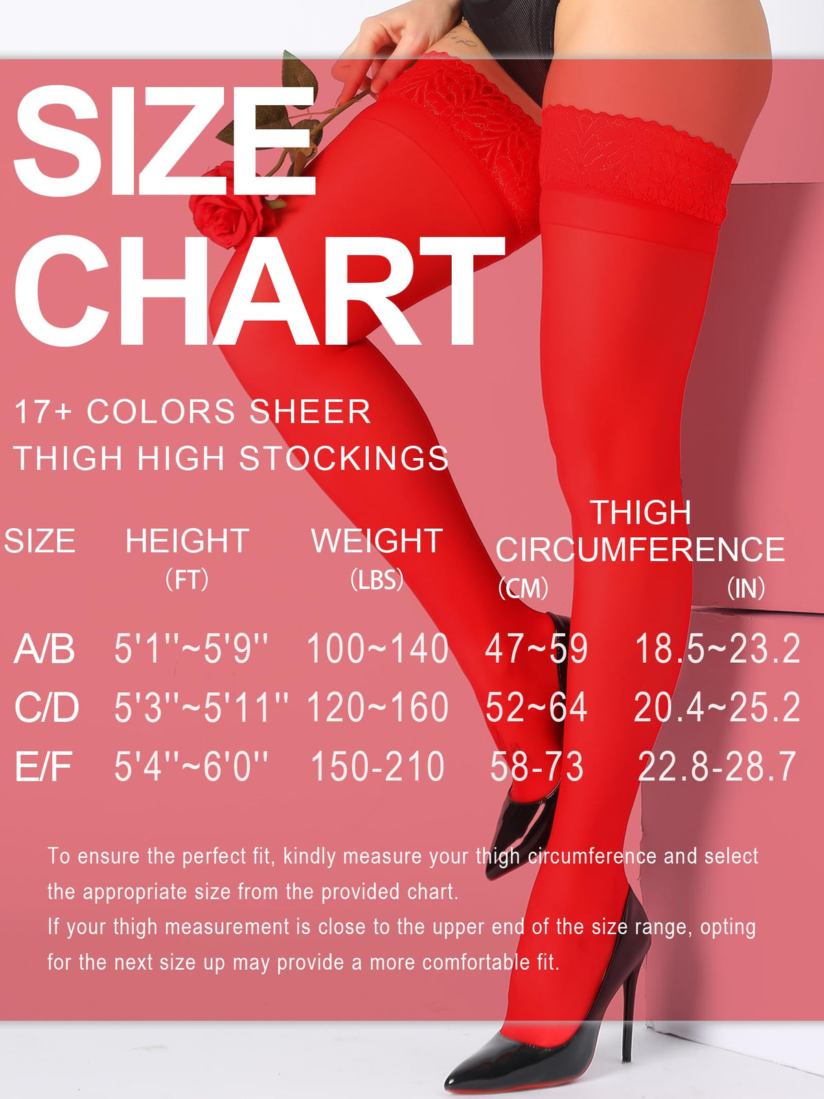 DancMolly Silky Thigh High Stockings, with 6+ Colors Sheer Silicone Lace Top Pantyhose for Women
