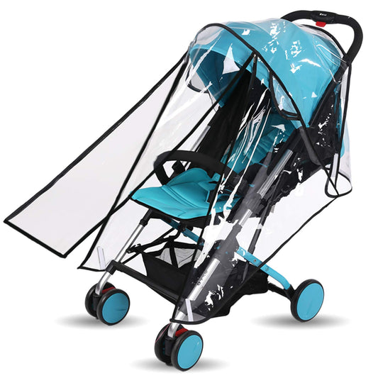 Pushchair Rain Cover Pram Wind Snow Cover Buggy Stroller Weather Shield Travel Accessories Universal Size Protect from Rain Cold Dust Water Clear EVA Plastic (Large)