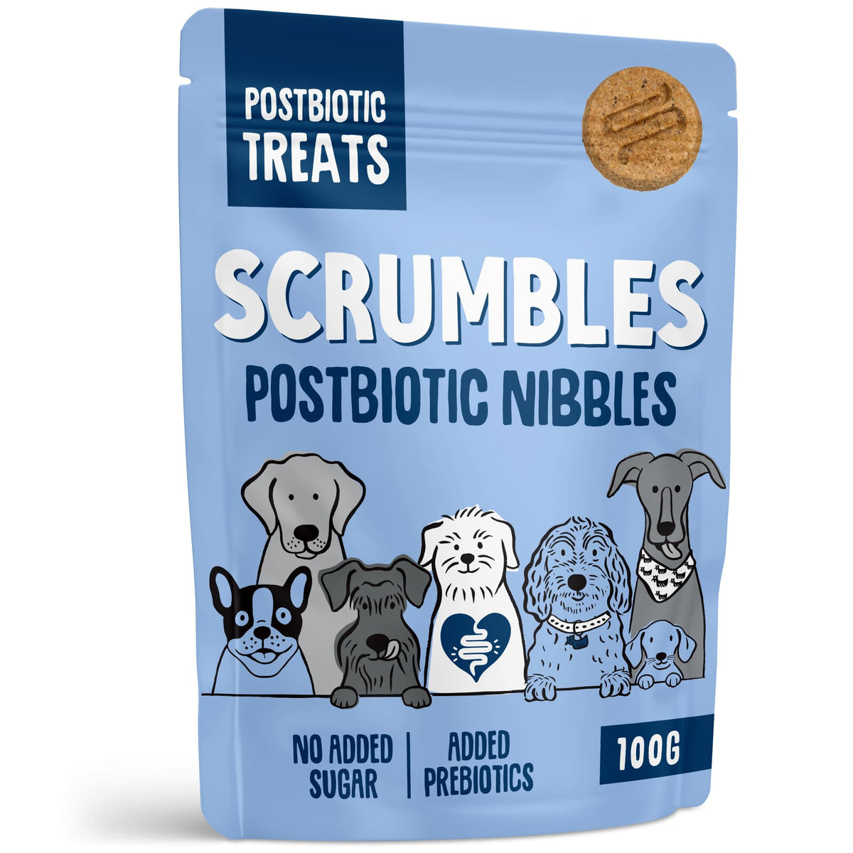 Scrumbles • Dog Treats • Hypoallergenic • Calming • All Lifestages • Turkey • 100g Bag • Gut Friendly Prebiotics • No Added Sugar