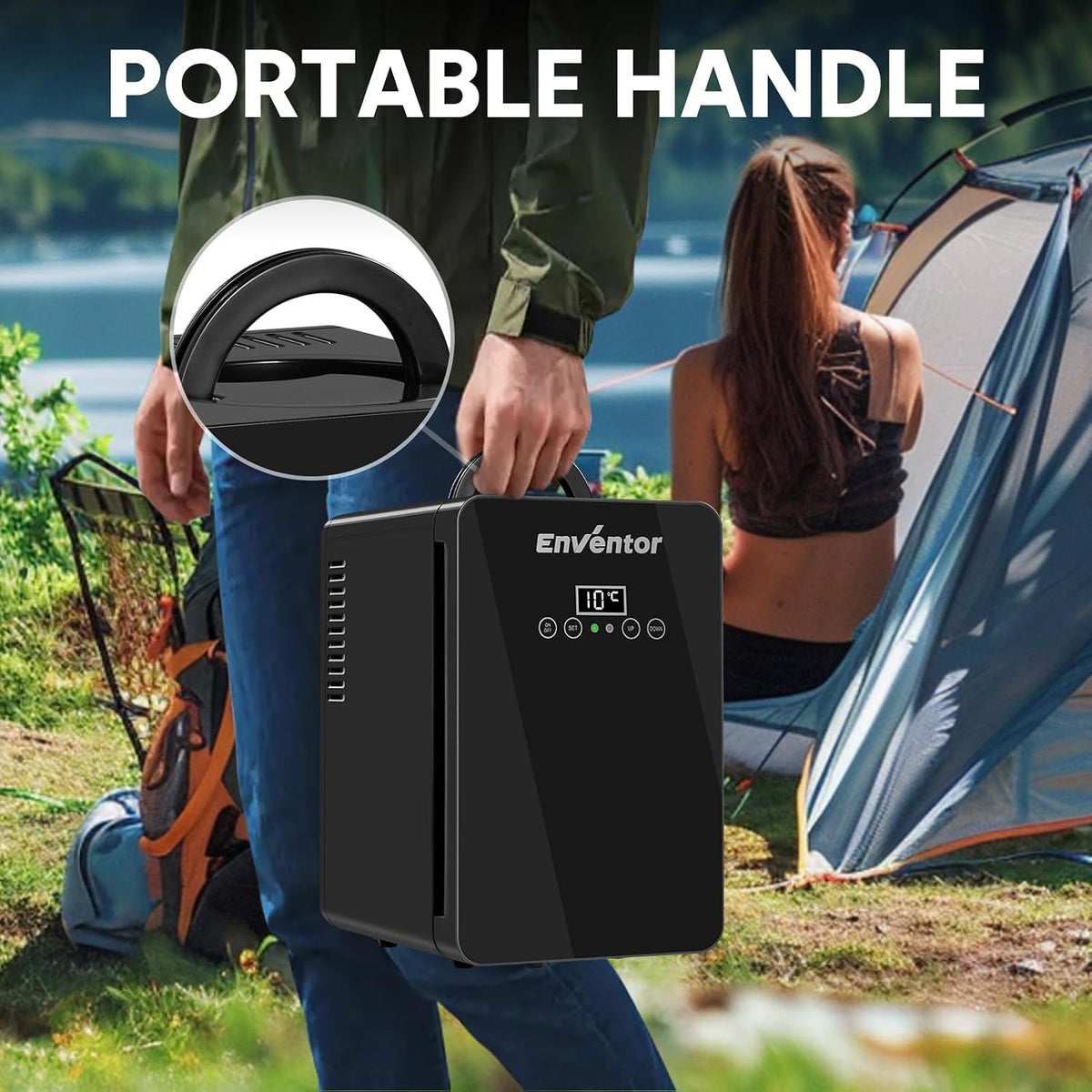Enventor Mini Fridge, 6 Litre 8 Can Portable Cooler and Warmer, AC+12V DC