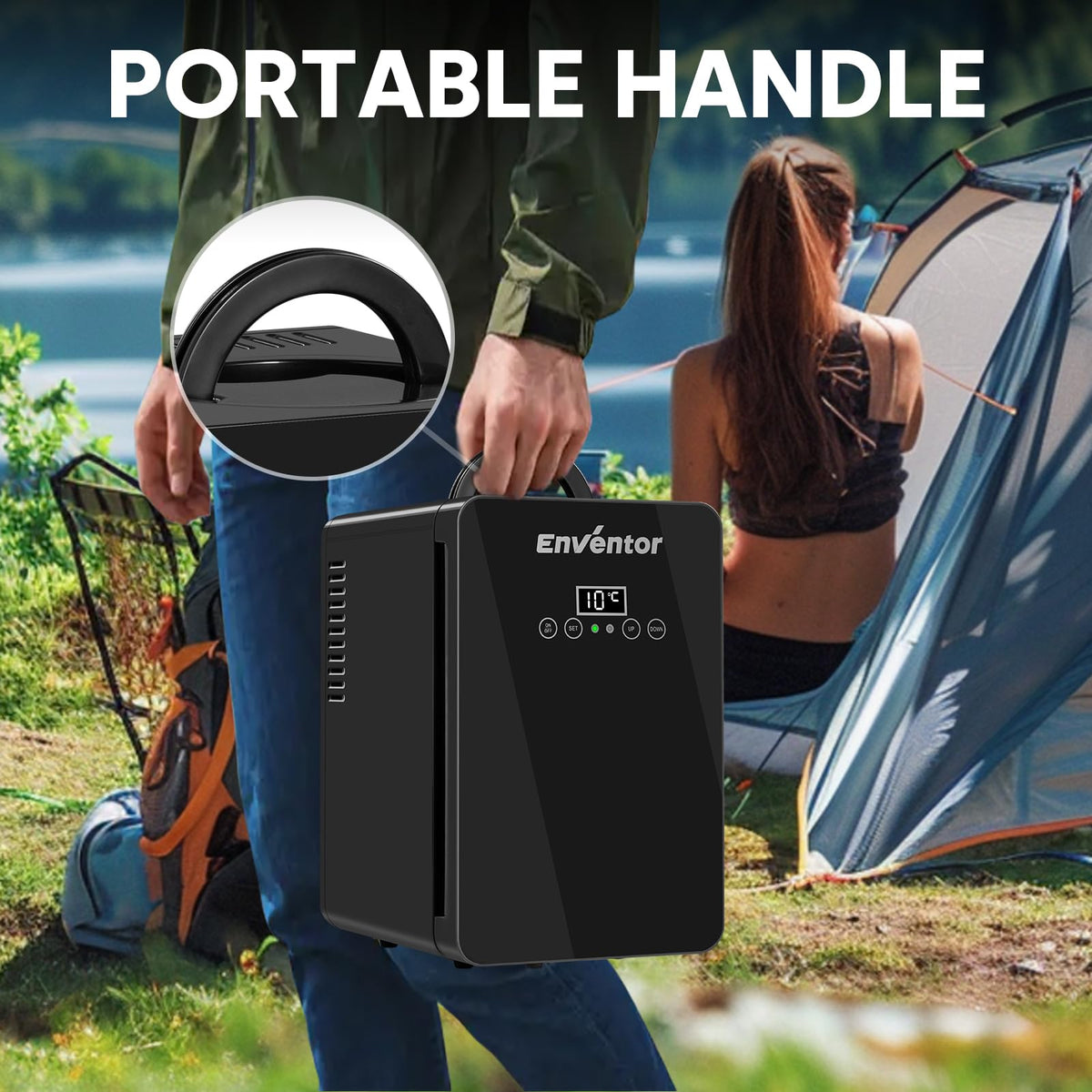 Enventor Mini Fridge, 6 Litre 8 Can Portable Cooler and Warmer, AC+12V DC