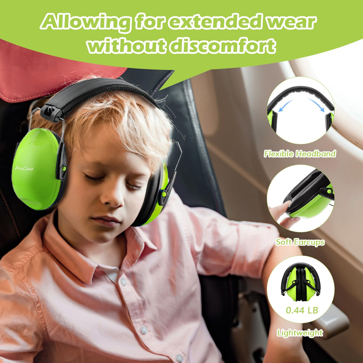 ProCase Ear Defenders for Children/Toddlers 3-16 Years SNR 27dB -Blue