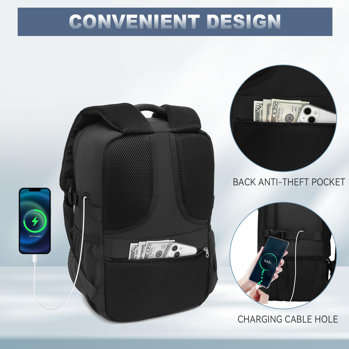 Lossga Ryanair Cabin Bags 40x30x20 Underseat Carry-ons Travel Backpack (Pack of 2)