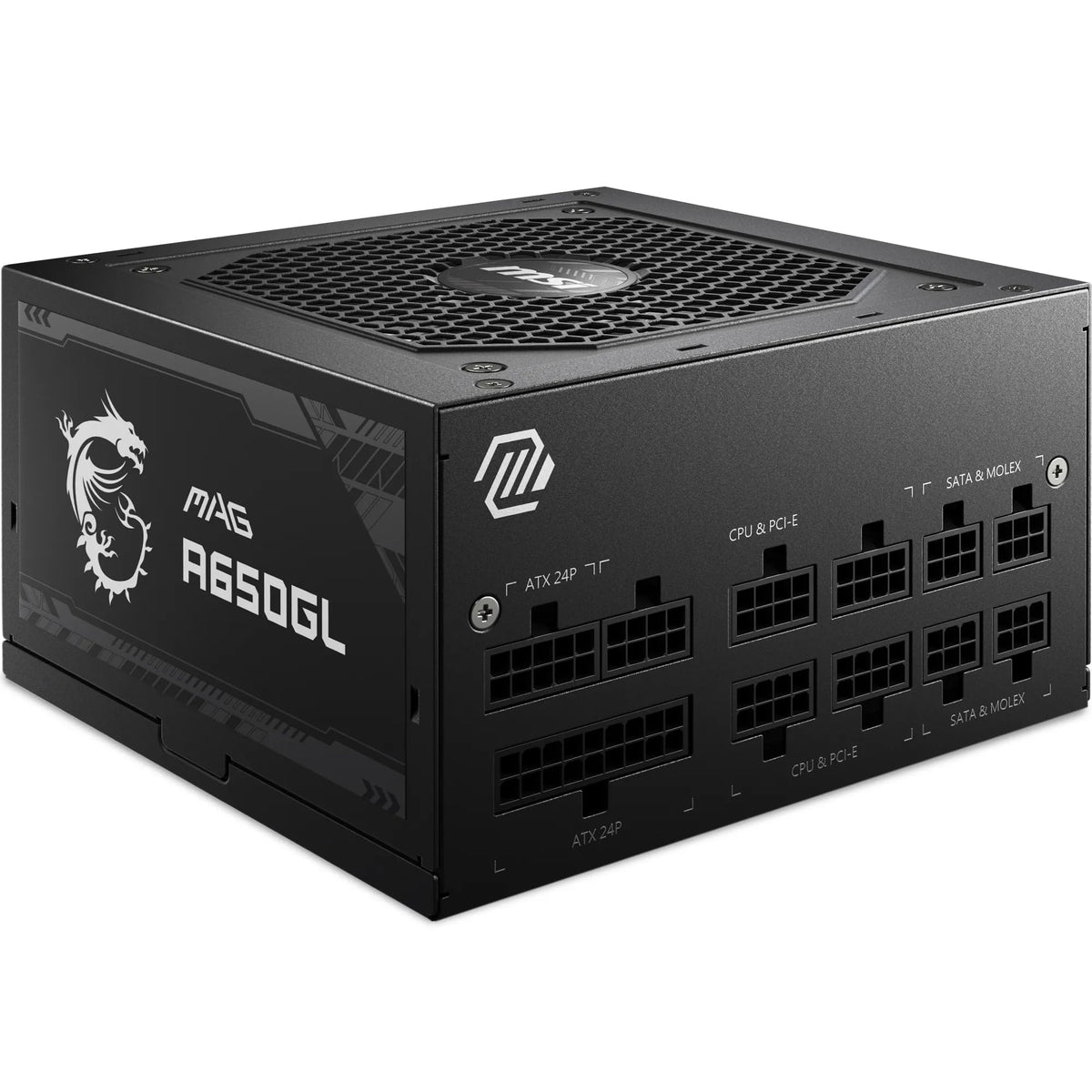 MSI MAG A750GL PCIE5 Power Supply Unit, 750W, 80 Plus Gold, Fully Modular, ATX 3.0, PCIe 5.0 GPU Support, 120mm FDB Fan, Full-Bridge LLC, Flat Black Cables - 7 Year Warranty
