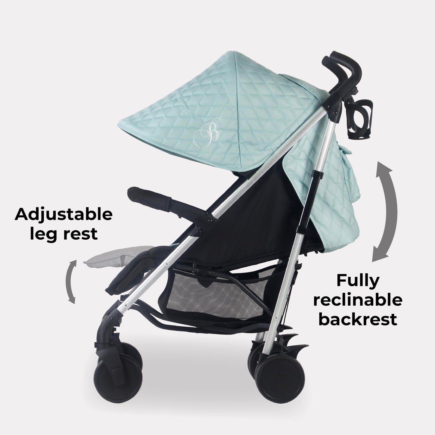 My Babiie MB51 Stroller – from Birth to 4 Years (22kg), Lightweight, Umbrella Fold, Travel Buggy for Toddlers, Pushchair Includes Footmuff, Cup Holder, Rain Cover - Blush Pink