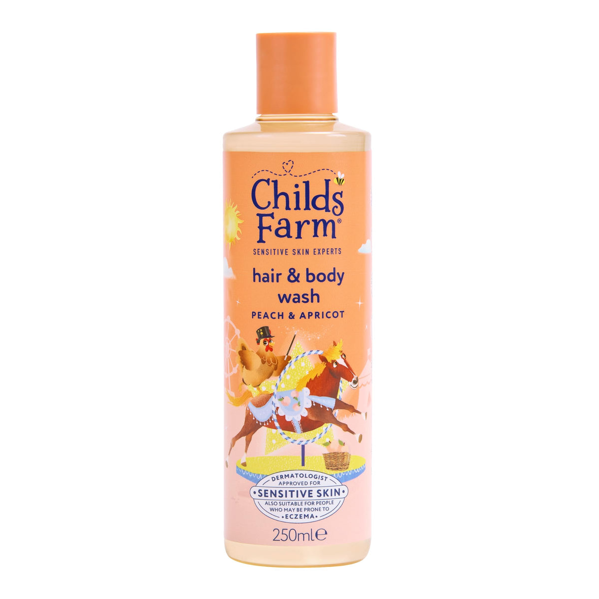 Childs Farm Kids Hair & Body Wash, Sweet Orange | Tear-free, Gently Cleanses | Suitable for Dry, Sensitive Skin, 250ml