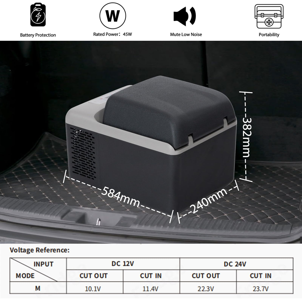 Alpicool 20L Car Fridge Freezer Portable Compressor Refrigerator, 12/24V DC & 230V AC Camping fridge -20℃~20℃ with APP Control, Energy Saving cooler for Caravan, Camping, Home, RV