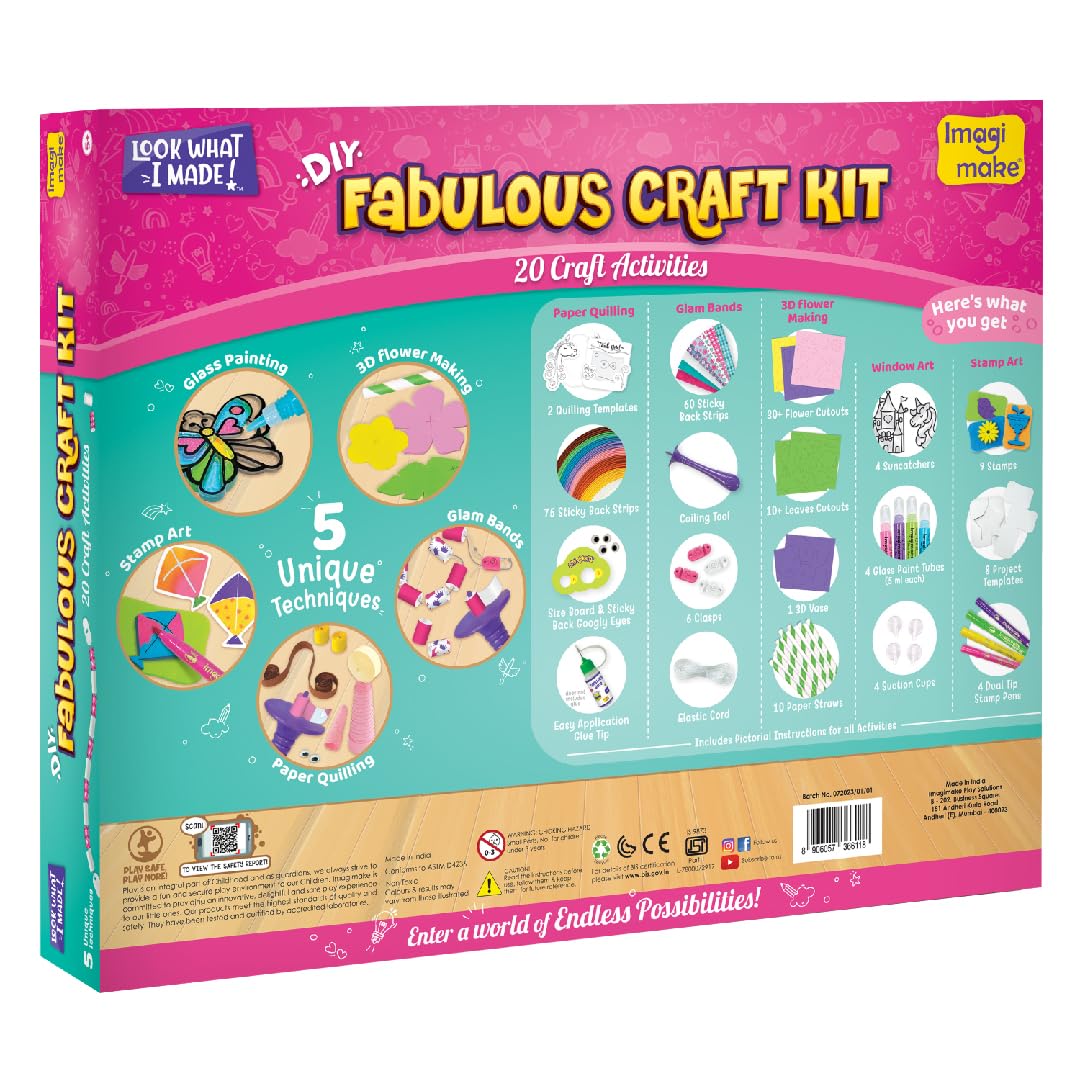 Imagimake Princess Craft Kit | 10 Mess-Free DIY Activities | Bracelet Making Kit, Unicorn Pouch, Butterfly Wands & More | Unicorn Gifts for Kids | Gifts for Girls & Boys 5,6,7,8,9,10,11,12 Years Old