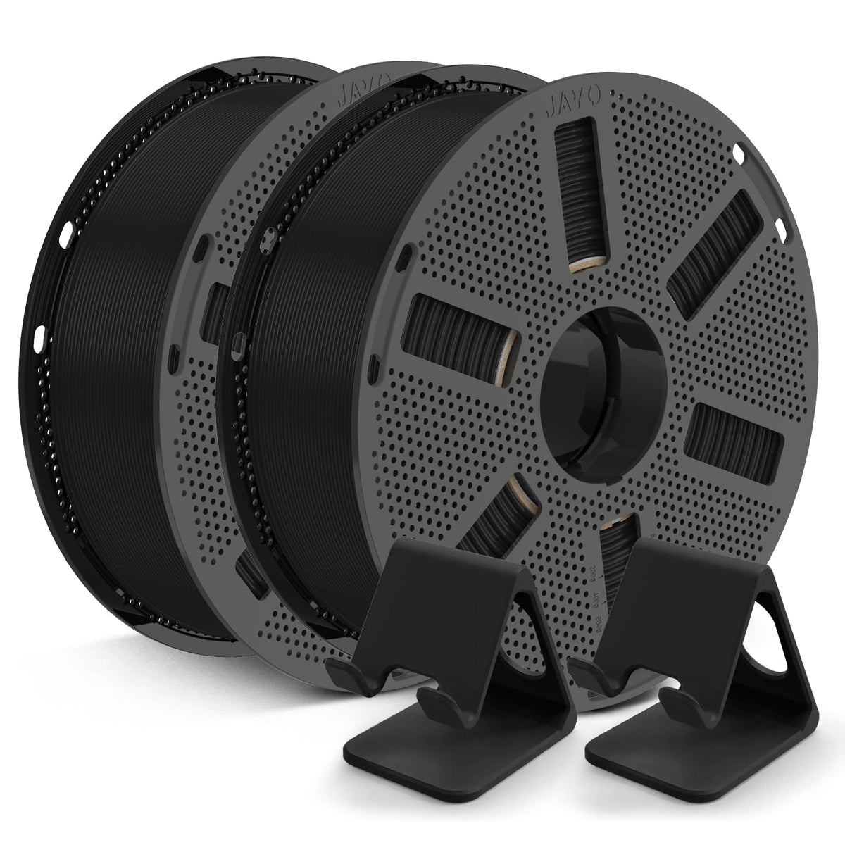 JAYO PLA 3D Printer Filament 1.1KG Black, PLA Filament 1.75mm, Dimensional Accuracy +/- 0.02mm, Neatly Wound Filament, Fits Most FDM Printer.