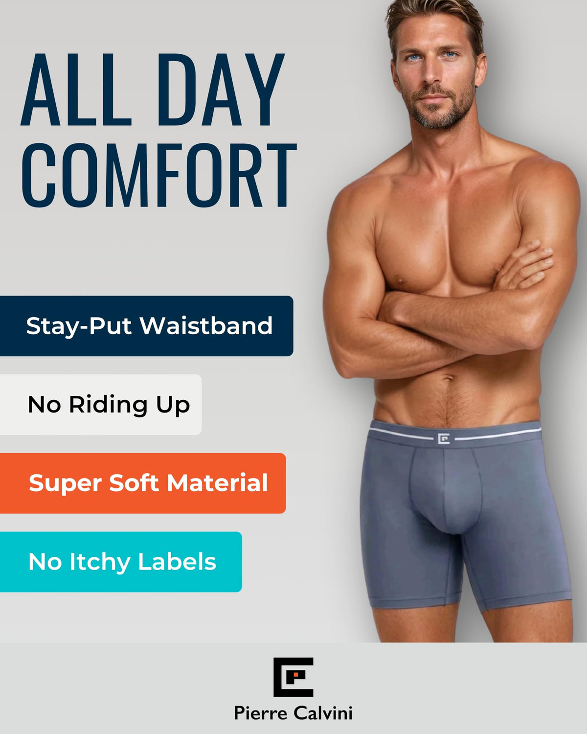Pierre Calvini Bamboo Mens Boxers - Mens Underwear Multipack (3/6Pk)