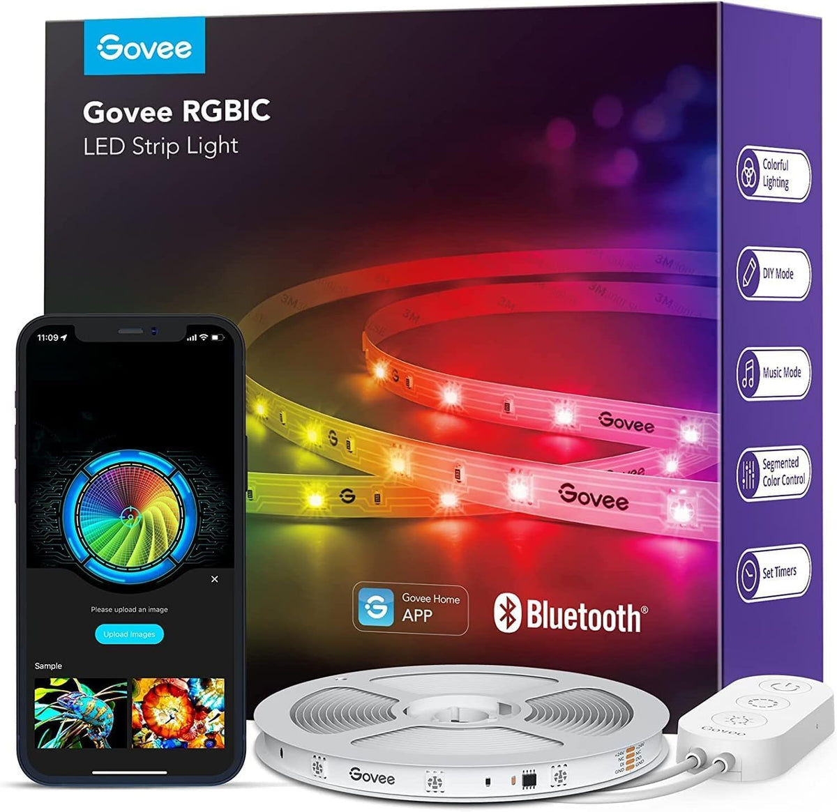 Govee LED Strip Light 5m, RGBIC Smart LED Strip Lights