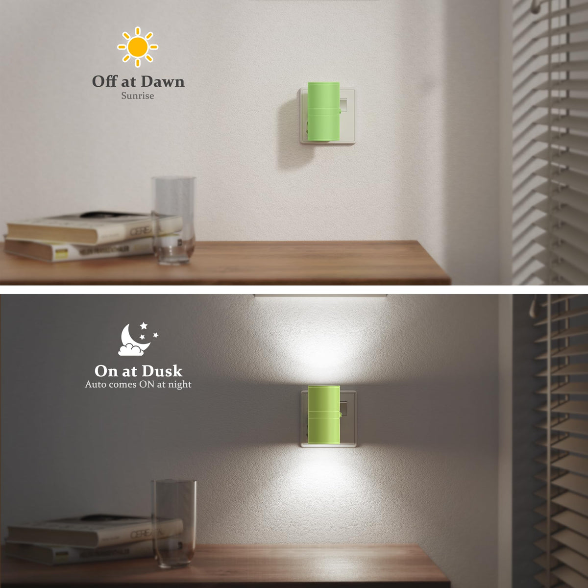 JandCase Night Light, Night Light Plug in Wall with Dusk to Dawn Sensor