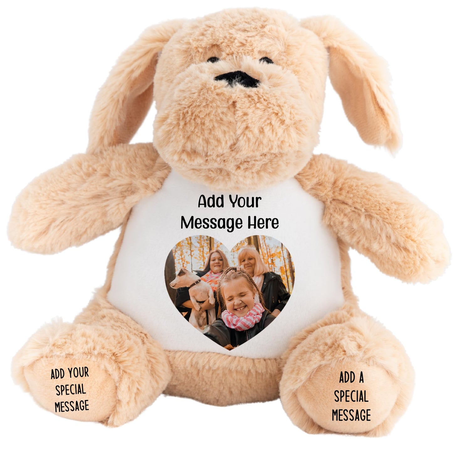 Personalised Photo Teddy Bear – Add Photo on Front & Text on Feet | 28 Styles | Custom Keepsake Gift for Baby, Sympathy, Birthday & More (Brown Teddy Bear)