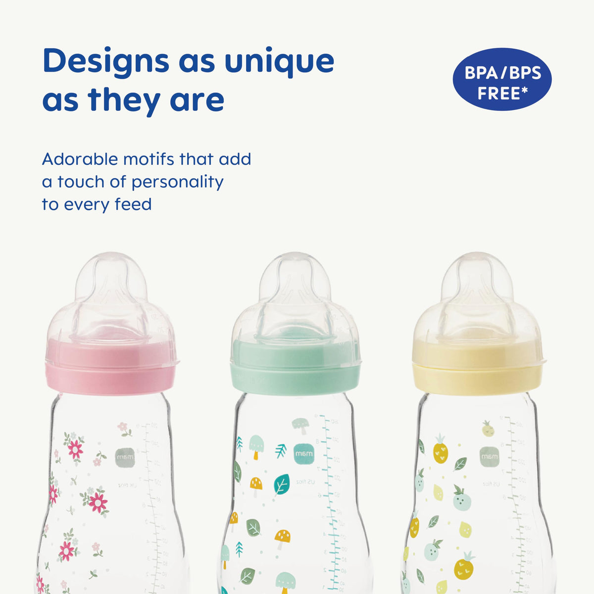 MAM Glass Bottle, 2X 260ml, with SkinSoft Silicone Teat, Yellow