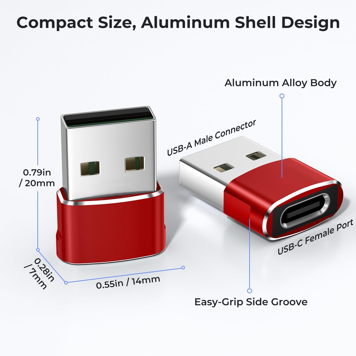 BASESAILOR USB to USB C Adapter,USBC Female to USB A Male Adapter 3Pack