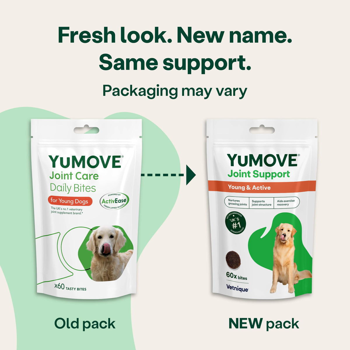 YuMOVE Young and Active Dog | Joint Supplement for Dogs to Support Active and Growing Joints Aged Under 6 | 60 Tablets Clear