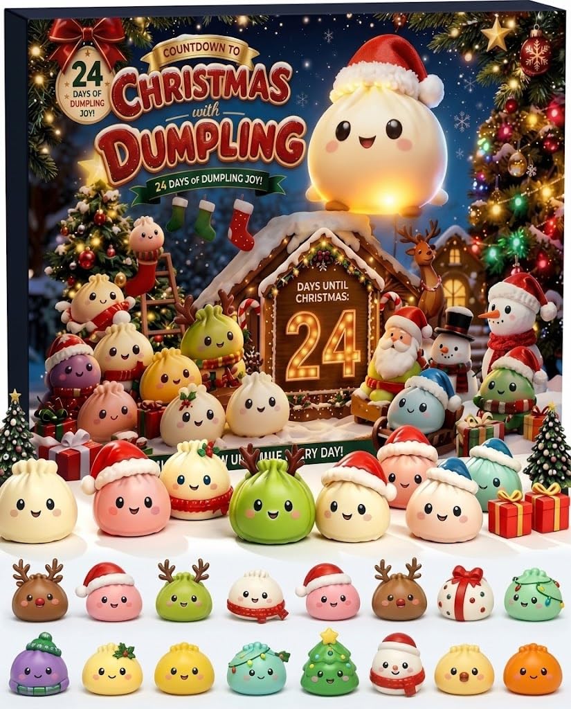Squishy Advent Calendar 2026 With 24day Squishies Dumpling Christmas，B