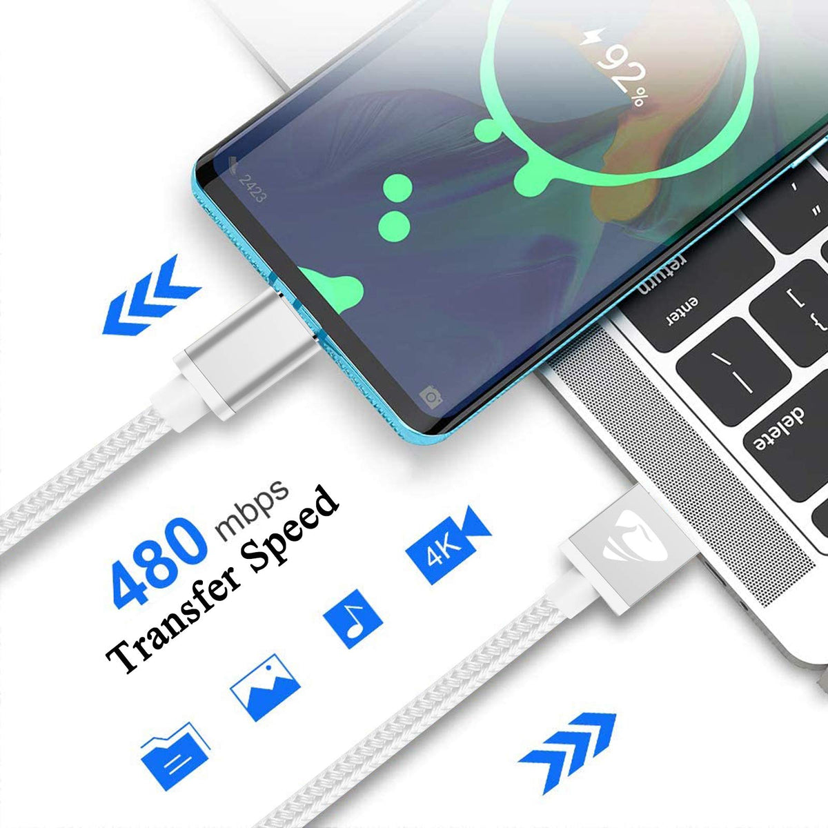 Aioneus iPhone Charger Cable 2M, iPhone Charging Cable MFi Certified Lightning Cable Fast Charging iphone Cable Lead Nylon Lightning to USB Cable for iPhone 14 13 12 11 Pro Max XS XR X 8 7 6 Plus 5 SE