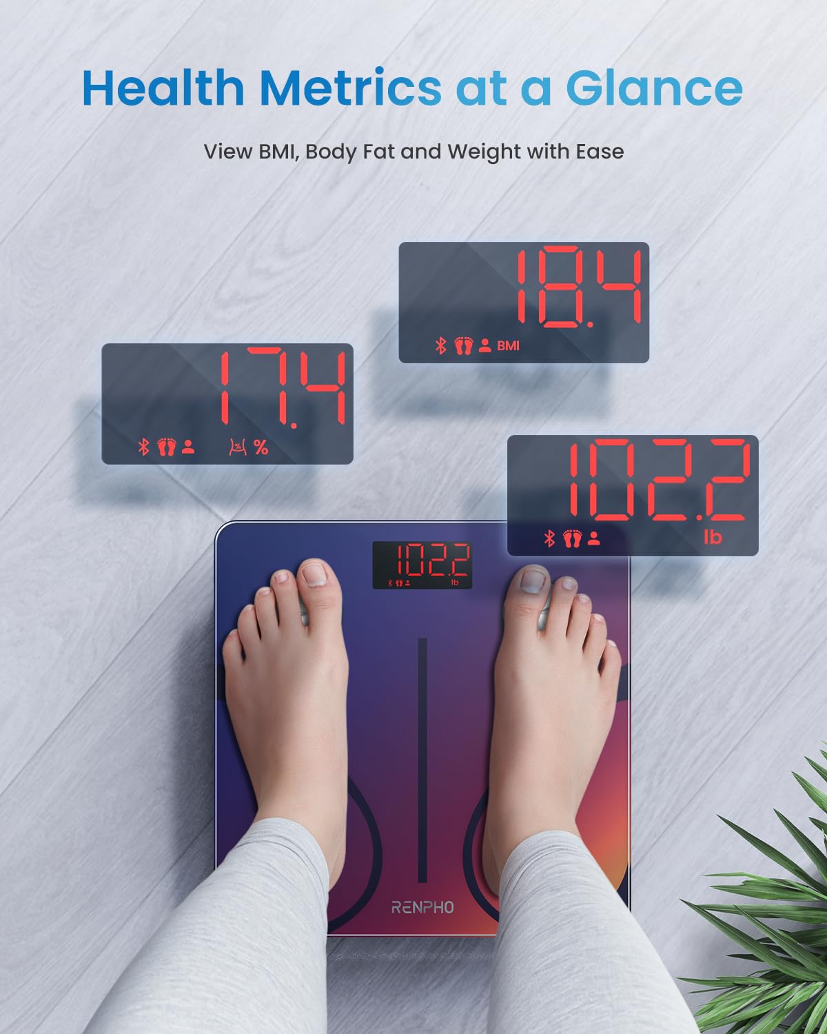 RENPHO Scales for Body Weight with App, 13 Body Metrics Tracking, Elis 1