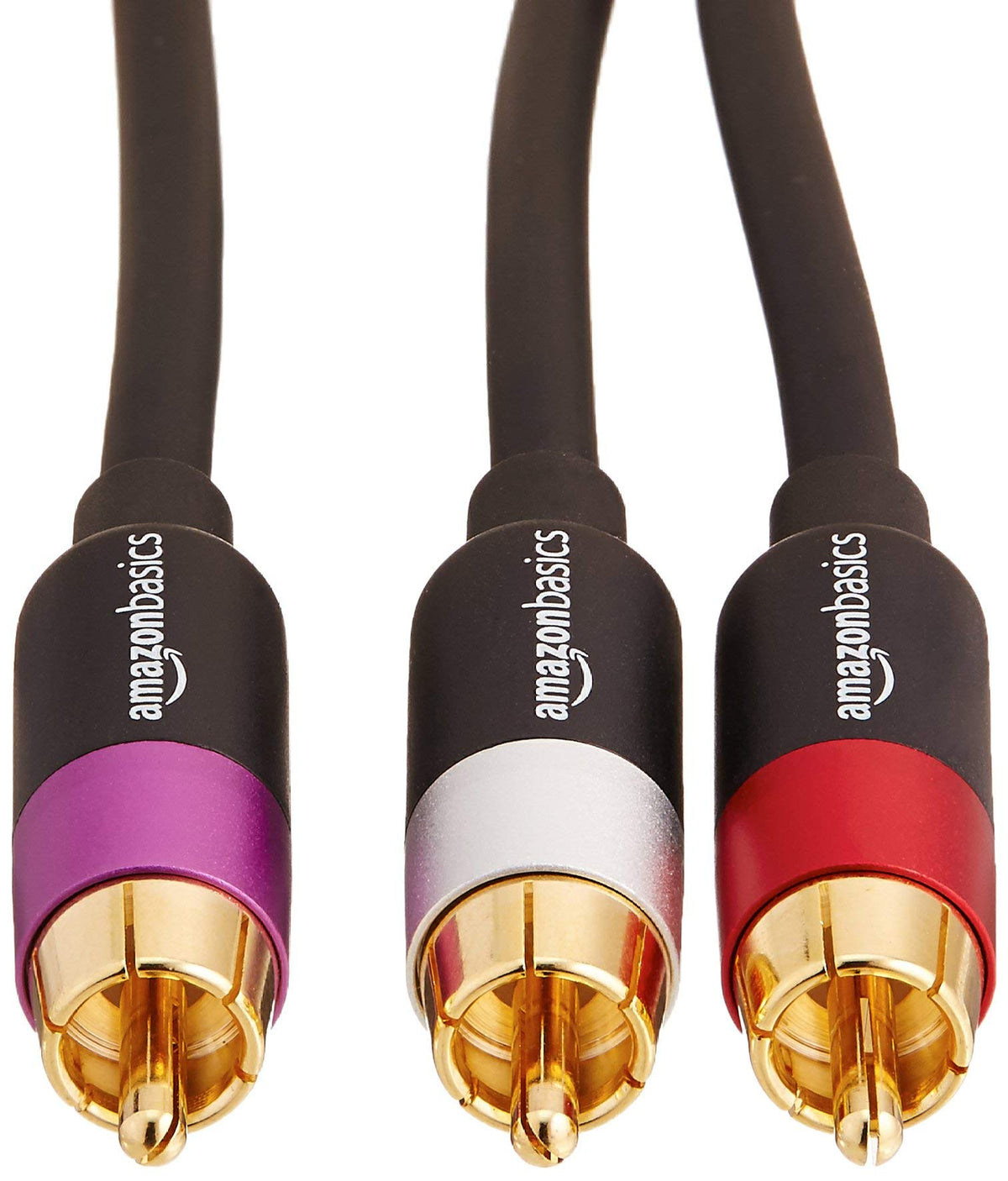 Amazon Basics 2 RCA Audio Cable for Amplifier,Active Speakers or Subwoofer with Gold-Plated Plugs, 4.6 m, Black