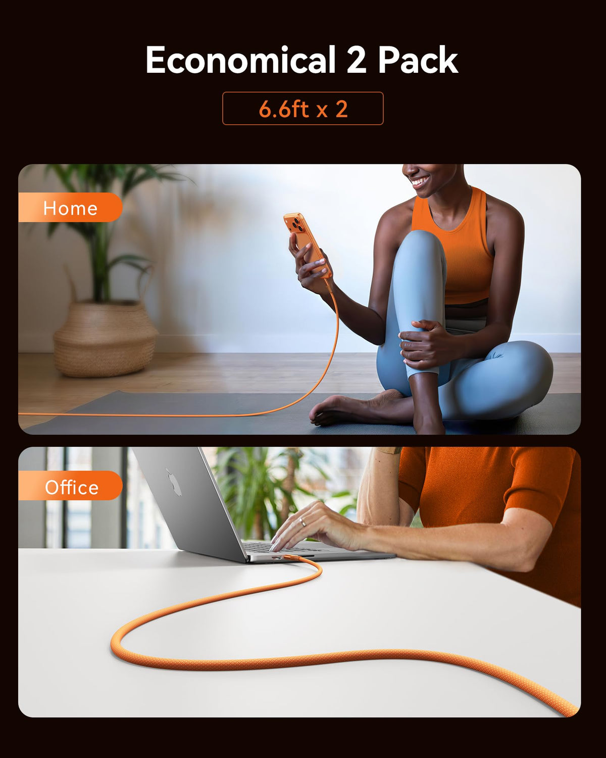 INIU 240W USB C to USB C Charger Cable, [2-Pack 2m] PD Type C Charge Cable
