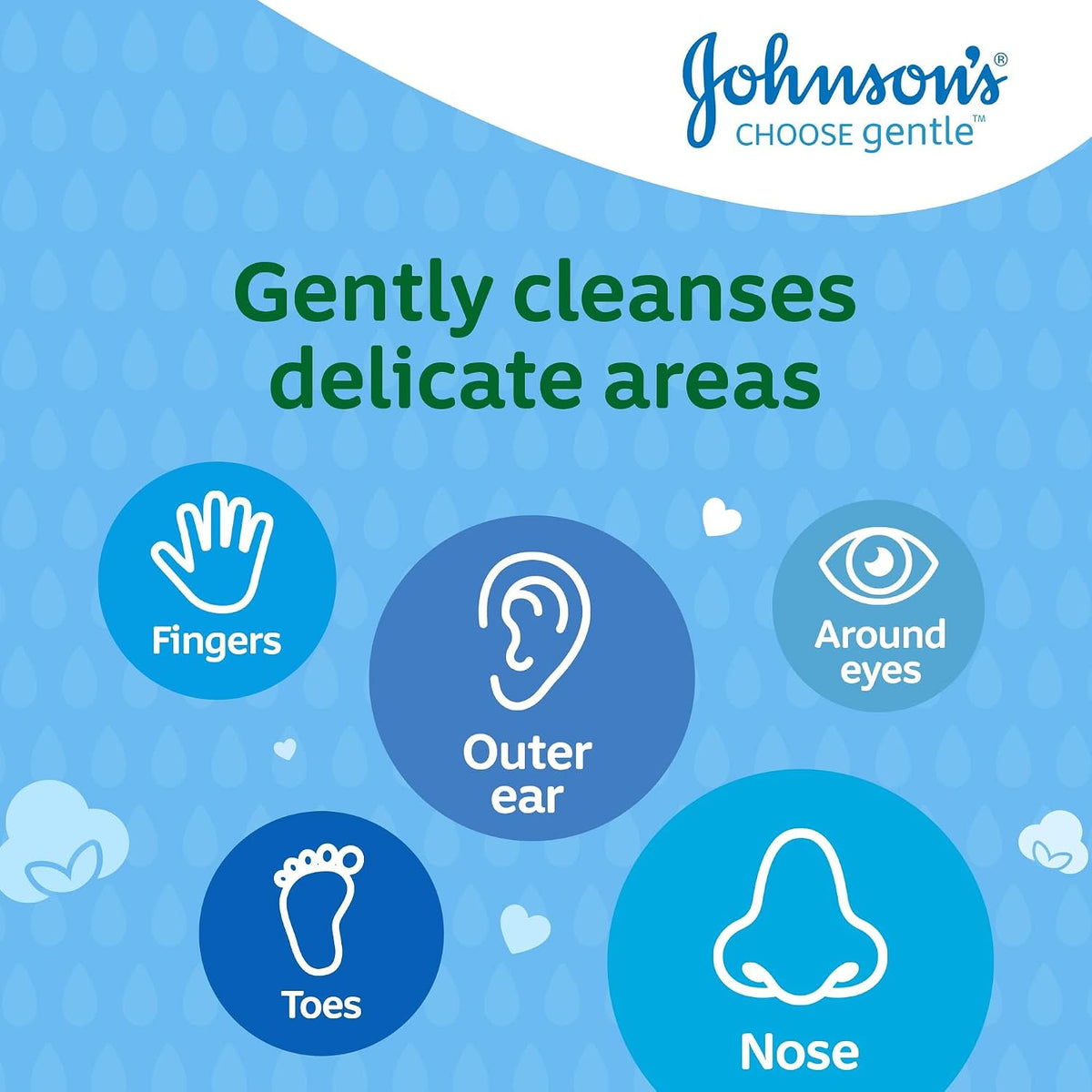 Johnson's Baby Cotton Buds (1 x Pack of 200) Soft & Gentle Ear Buds for Delicate Skin, Made of 100% Pure Cotton and Paper Sticks, Plastic-Free to Clean Around Eyes and Outer Areas