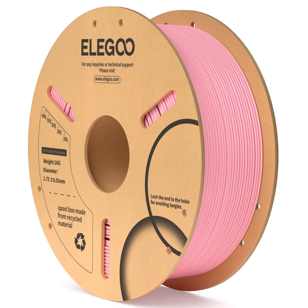 ELEGOO PLA Filament 1.75mm Black 1KG, 3D Filament Dimensional Accuracy +/- 0.02mm, 1kg Cardboard Spool(2.2lbs) 3D Printing Filament Fits for Most FDM 3D Printers