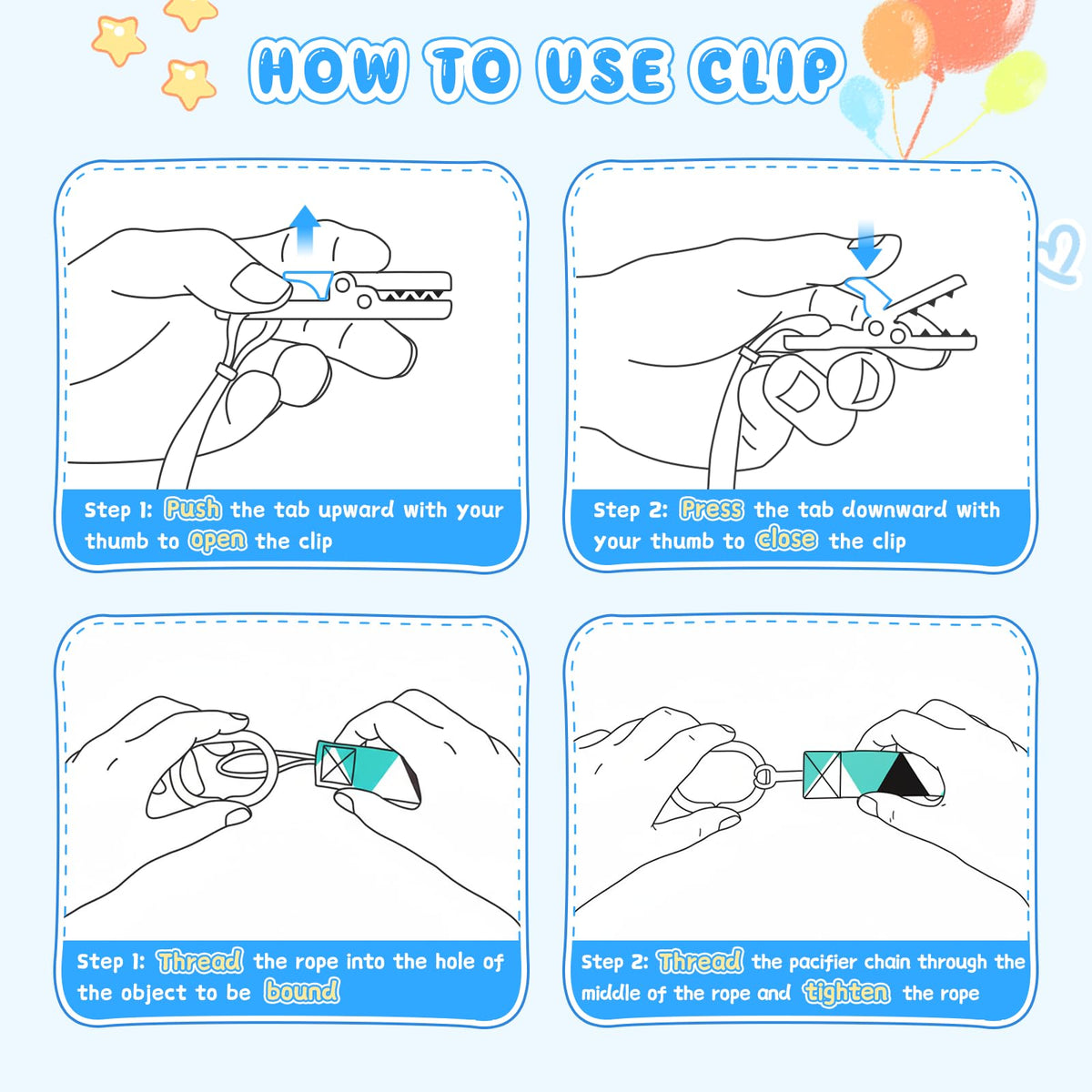 Dummy Clip Boys,8 Pack BPA Free Soother Chain,Pacifier Holder Clips for Teether Toy,Baby Dummy Strap Clip Universal Design Fit All Pacifiers Baby Teething Toys,Newborn Baby Gift
