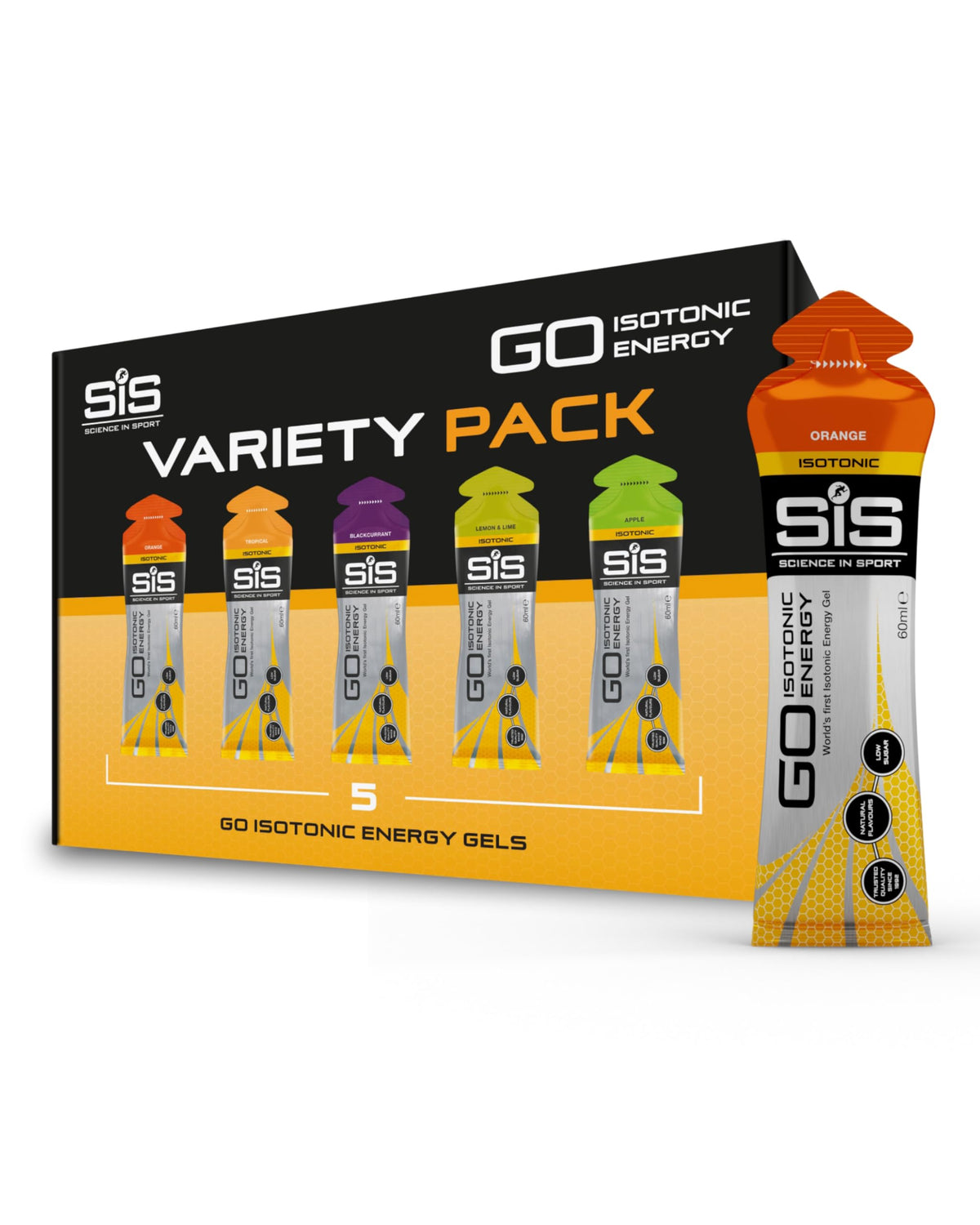 Science in Sport GO Isotonic Energy Gels Mixed, Mixed Flavours, 7 x 60ml