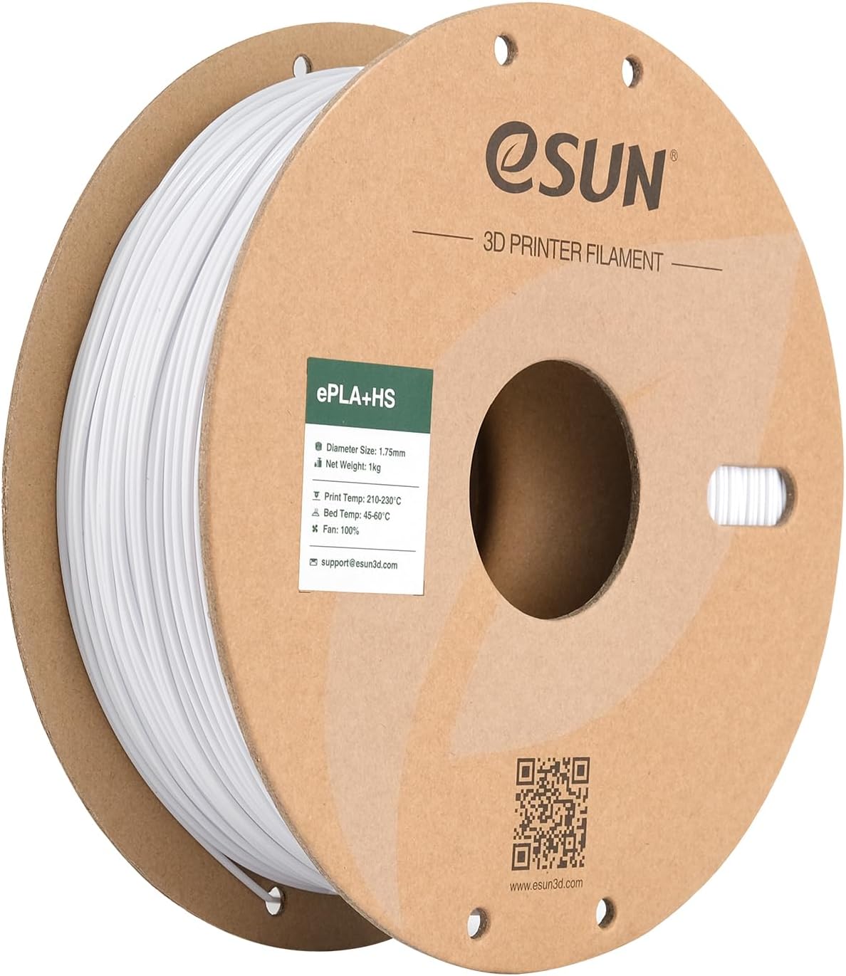 eSUN PLA+ Filament 1KG, PLA+HS High Speed 3D Printer Filament, Cold White